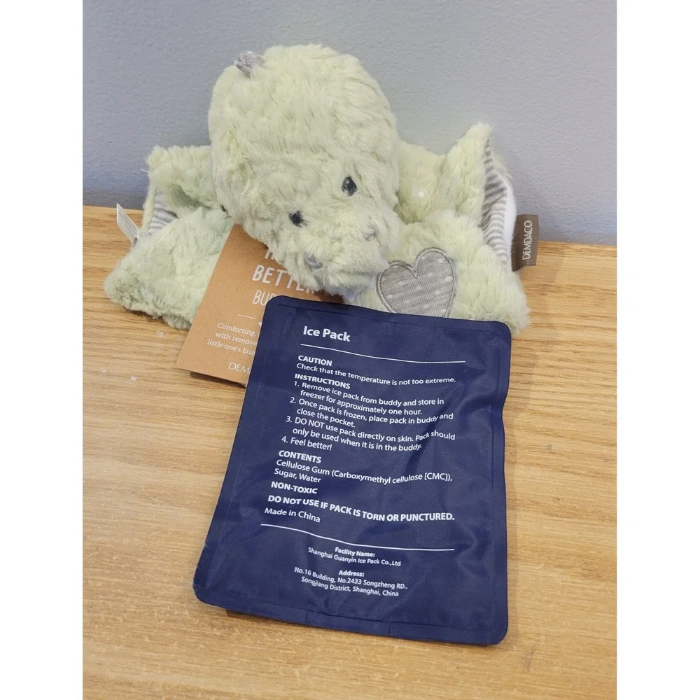 DEMDACO Hug it Better Jeffery the Dinosaur Plush Ice Pack Boo-Boo Wrap NWT
